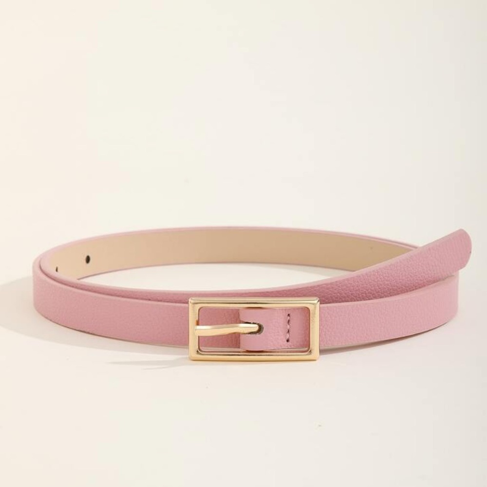 Elegant Pink Belt with Gold Buckle